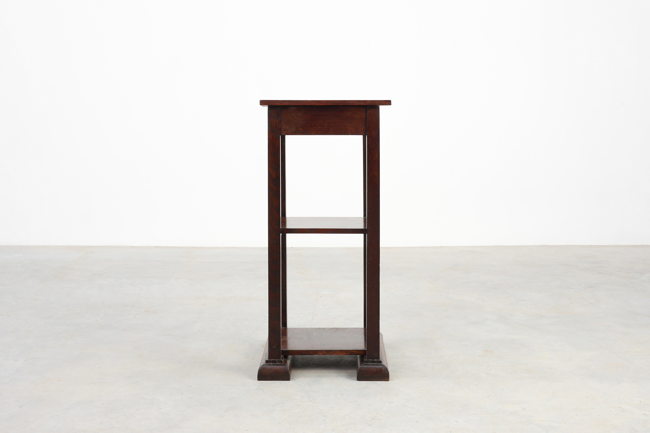 Art Deco dark oak pedestal, Belgium 1920sthumbnail